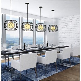 Lámpara colgante de un solo cabezal de hierro forjado y vidrio nórdico con diseño creativo y contratado