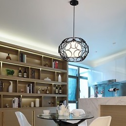 Lámpara colgante de un solo cabezal de hierro forjado y vidrio nórdico con diseño creativo y contratado