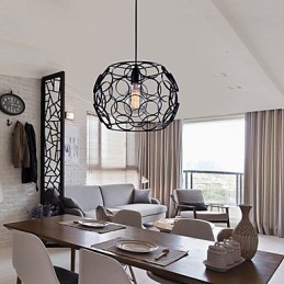 Lámpara colgante de un solo cabezal de hierro forjado y vidrio nórdico con diseño creativo y contratado