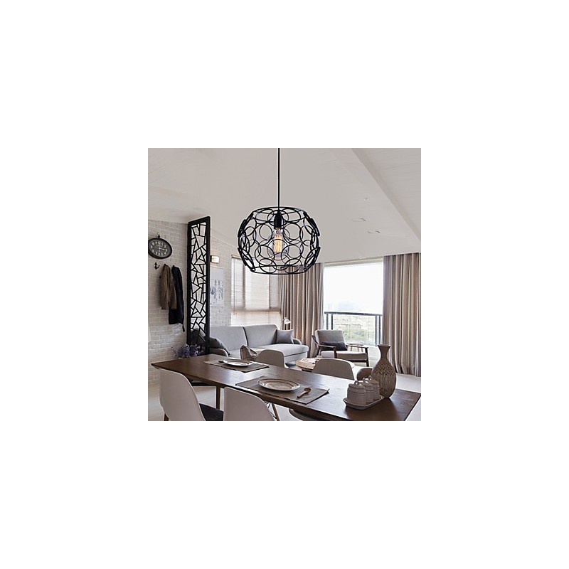Lámpara colgante de un solo cabezal de hierro forjado y vidrio nórdico con diseño creativo y contratado