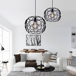 Lámpara colgante de un solo cabezal de hierro forjado y vidrio nórdico con diseño creativo y contratado