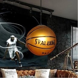 Colgante de cristal para cafetería, colgante retro de baloncesto