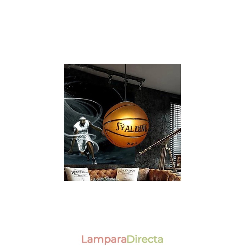 Colgante de cristal para cafetería, colgante retro de baloncesto