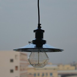 Lámpara colgante de metal cromado estilo campestre