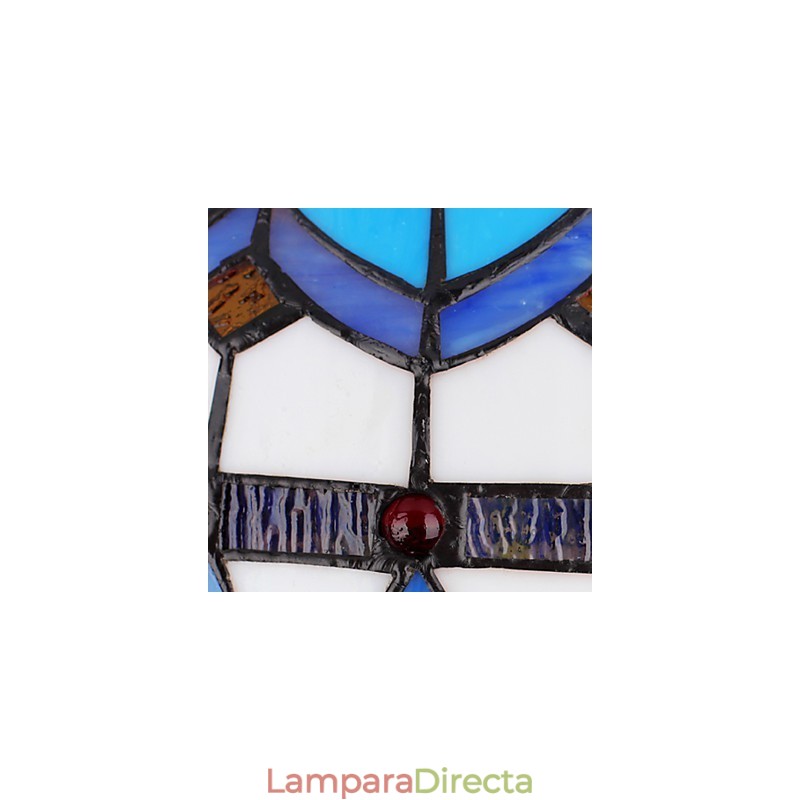 Lámpara de araña de vitrales de estilo rural europeo que restaura las antiguas costumbres.