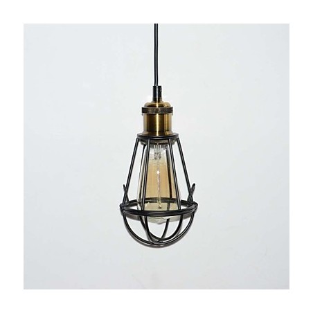 Lámpara LOFT, lámpara colgante vintage, lámpara Edison, lámpara de jaula de metal de hierro negro, lámpara de estilo almacén, accesorio de iluminación Lámpara LOFT, lámpara colgante vintage, lámpara Edison, lámpara de jaula de metal de hierro negro, lámpara de estilo almacén, accesorio de iluminación