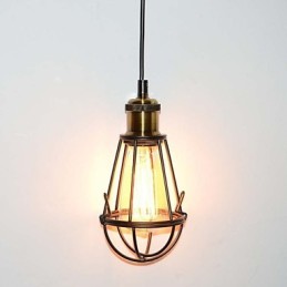 Lámpara LOFT, lámpara colgante vintage, lámpara Edison, lámpara de jaula de metal de hierro negro, lámpara de estilo almacén, accesorio de iluminación
