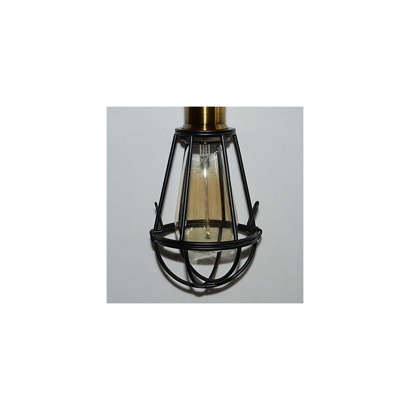 Lámpara LOFT, lámpara colgante vintage, lámpara Edison, lámpara de jaula de metal de hierro negro, lámpara de estilo almacén, accesorio de iluminación