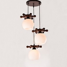 Lámpara colgante de comedor de cristal con timón de barco mediterráneo europeo, sencilla y moderna, de madera maciza