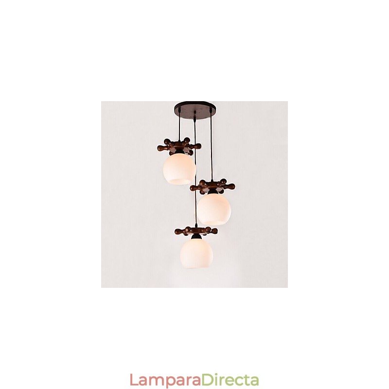 Lámpara colgante de comedor de cristal con timón de barco mediterráneo europeo, sencilla y moderna, de madera maciza