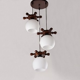 Lámpara colgante de comedor de cristal con timón de barco mediterráneo europeo, sencilla y moderna, de madera maciza