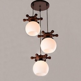 Lámpara colgante de comedor de cristal con timón de barco mediterráneo europeo, sencilla y moderna, de madera maciza