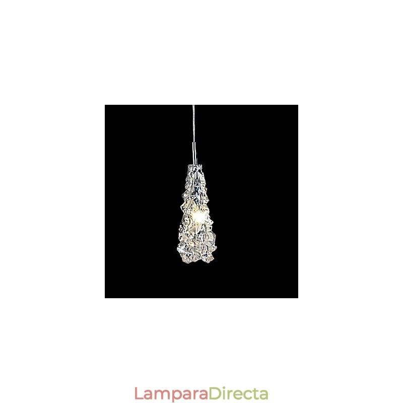 Lámpara de araña clásica tradicional de cristal transparente de 1 luz