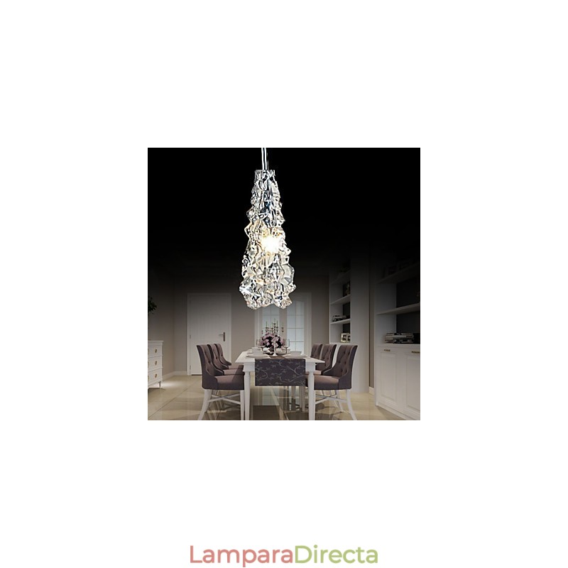 Lámpara de araña clásica tradicional de cristal transparente de 1 luz