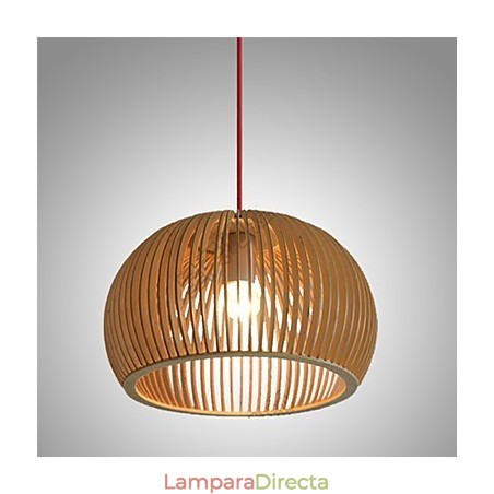 Lámpara colgante circular de estilo de diseño en forma de L, 1 luz de madera Lámpara colgante circular de estilo de diseño en forma de L, 1 luz de madera