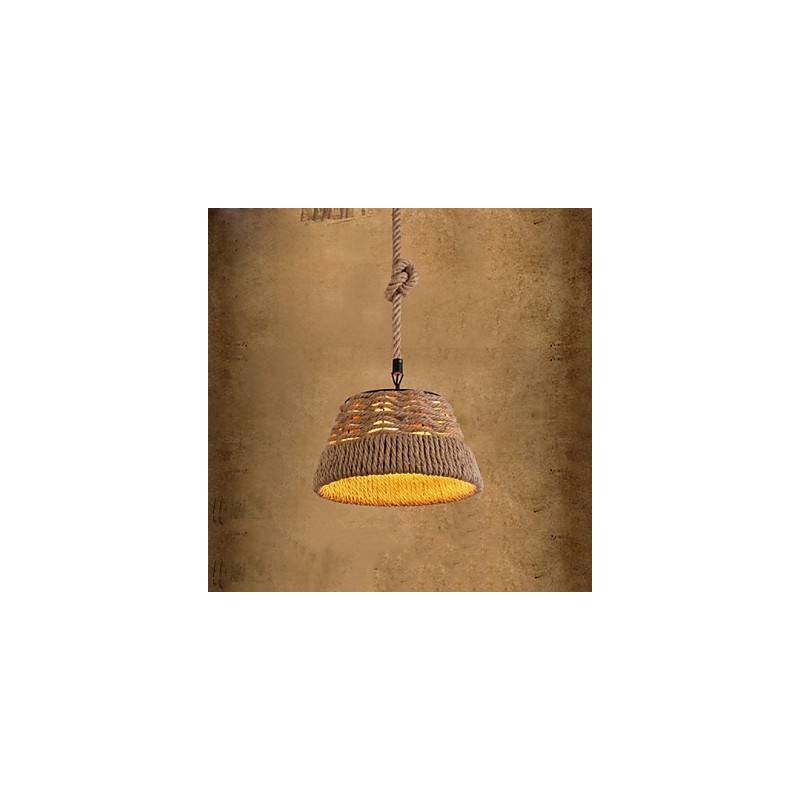Lámpara de araña de cuerda de cáñamo nórdica creativa de estilo industrial loft