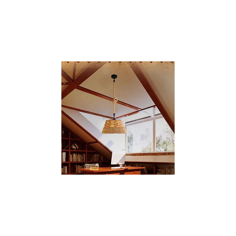 Lámpara de araña de cuerda de cáñamo nórdica creativa de estilo industrial loft