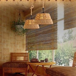 Lámpara de araña de cuerda de cáñamo nórdica creativa de estilo industrial loft