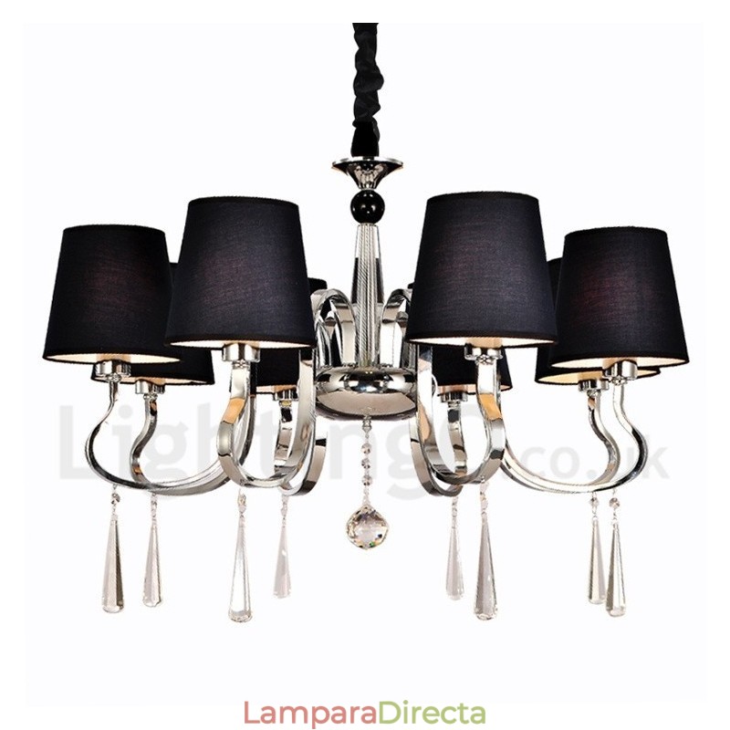 Lámpara de araña moderna, contemporánea, tradicional, clásica, rústica, estilo cabaña, vintage, estilo isla de campo, de metal cromado