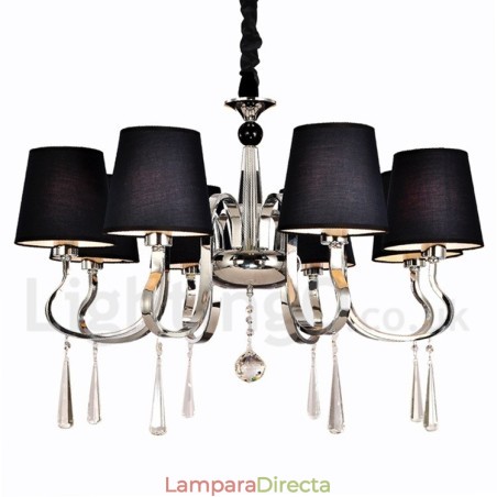 Lámpara de araña moderna, contemporánea, tradicional, clásica, rústica, estilo cabaña, vintage, estilo isla de campo, de metal cromado Lámpara de araña moderna, contemporánea, tradicional, clásica, rústica, estilo cabaña, vintage, estilo isla de campo, de metal cromado