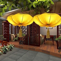 Lámpara de loto con imitación romántica de tela clásica del sudeste asiático