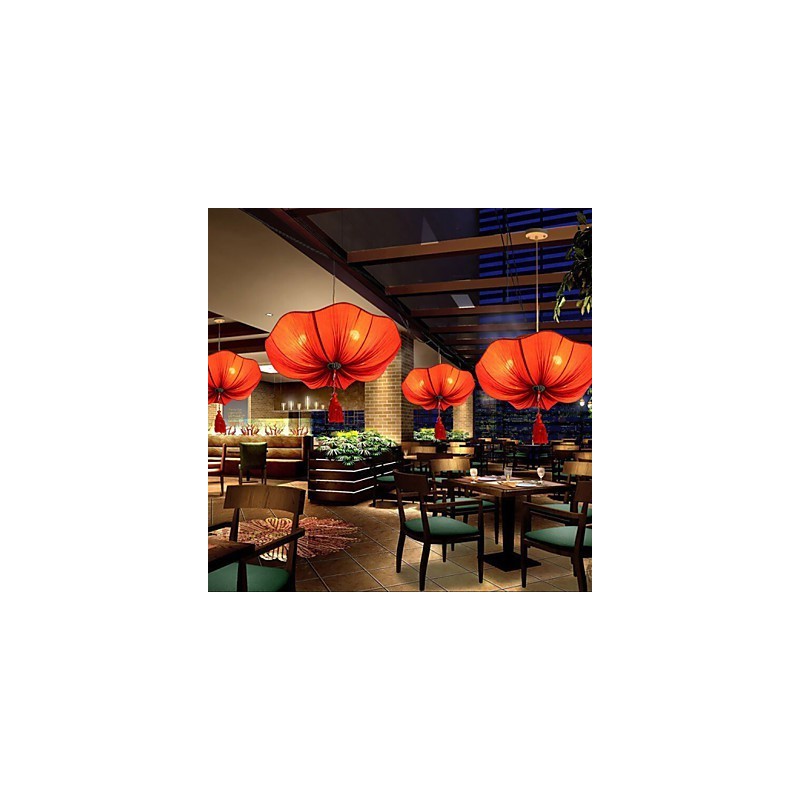 Lámpara de loto con imitación romántica de tela clásica del sudeste asiático