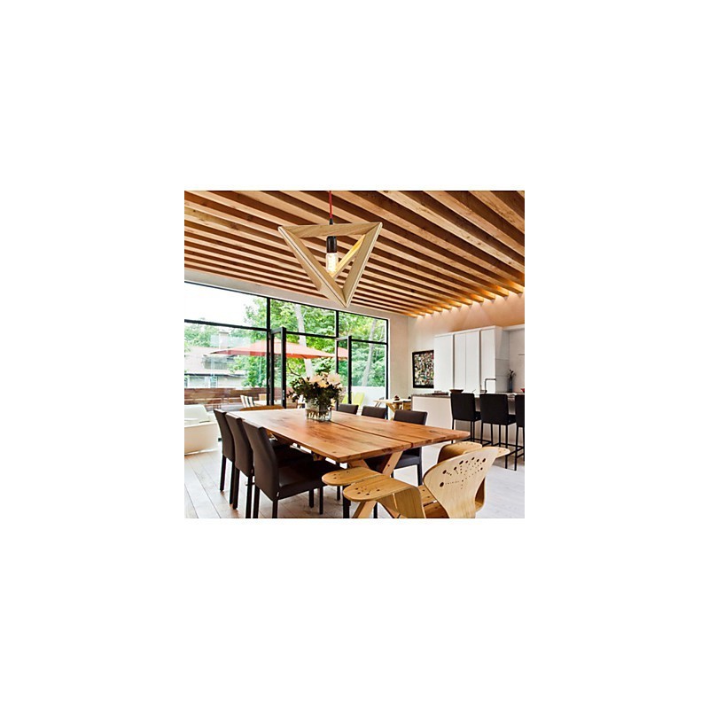 Lámpara colgante de madera moderna, lámpara colgante sencilla, lámpara colgante de cafetería