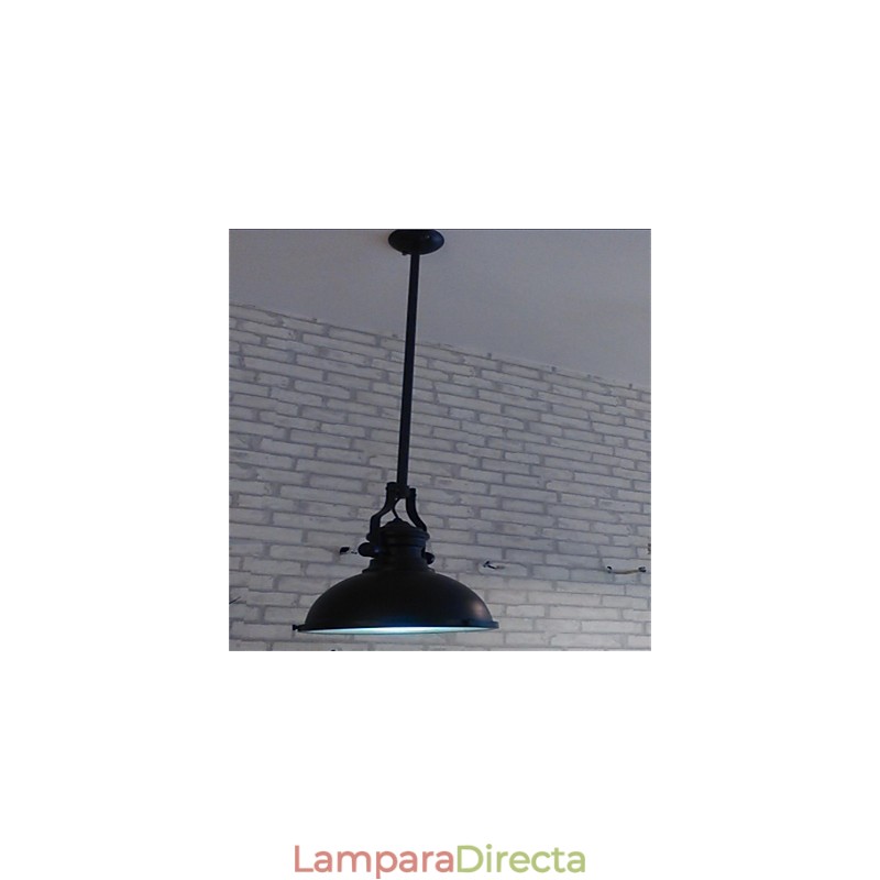 Lámpara de araña de hierro estilo country americano, lámpara de araña industrial de un solo cabezal, color negro