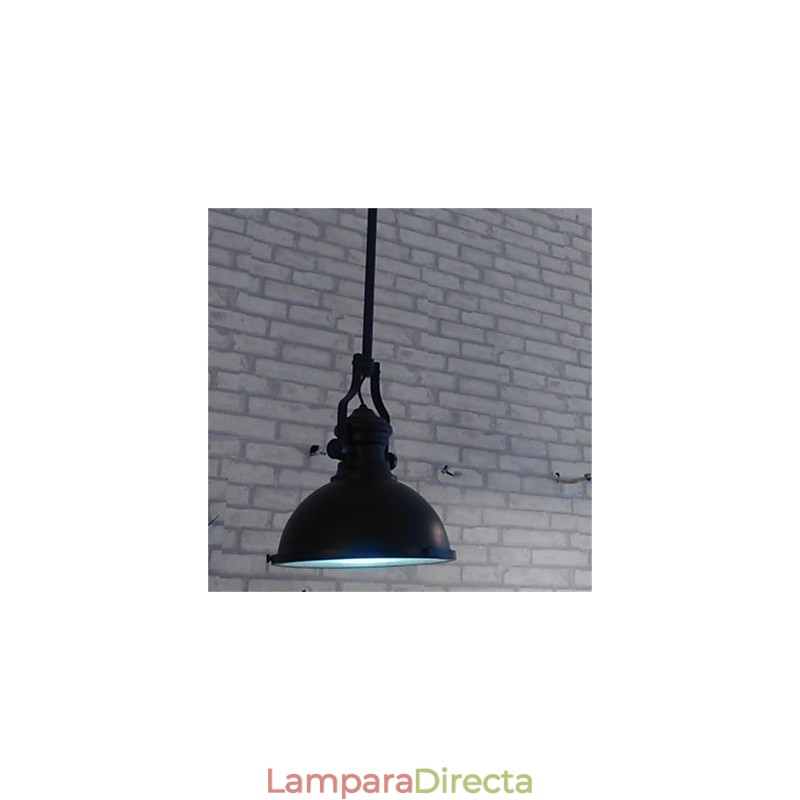 Lámpara de araña de hierro estilo country americano, lámpara de araña industrial de un solo cabezal, color negro
