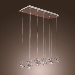 Lámpara colgante moderna contemporánea de metal cromado y cristal
