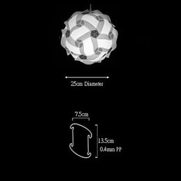 Lámpara colgante moderna de bola DIY de 25 cm