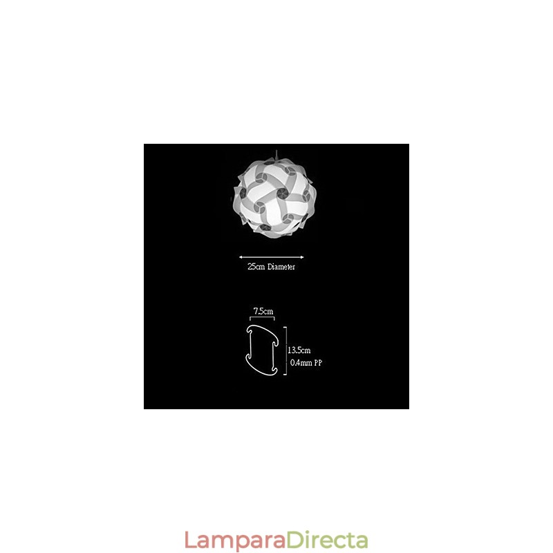 Lámpara colgante moderna de bola DIY de 25 cm