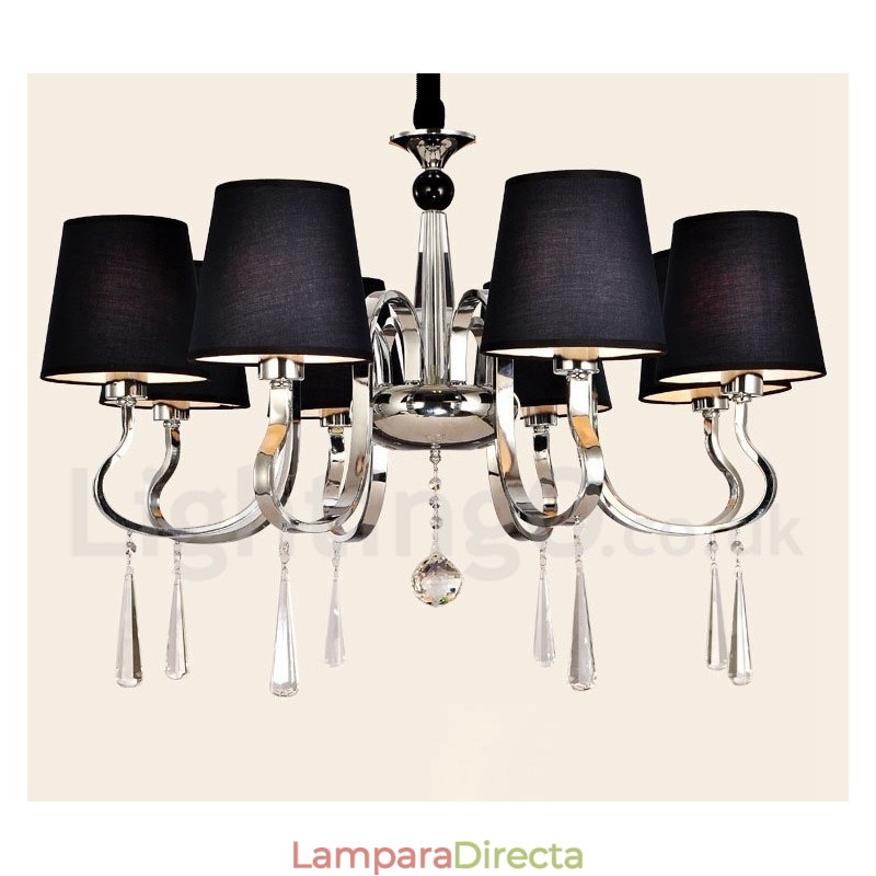 Lámpara de araña moderna, contemporánea, tradicional, clásica, rústica, estilo cabaña, vintage, estilo isla de campo, de metal cromado