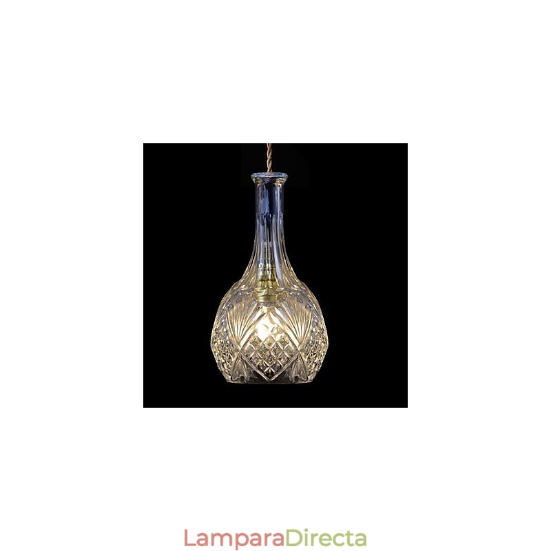 Lámpara colgante de metal y cristal moderna y contemporánea