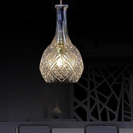 Lámpara colgante de metal y cristal moderna y contemporánea