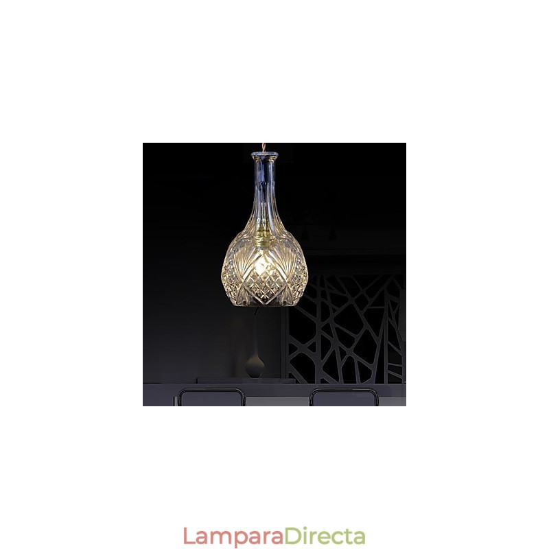 Lámpara colgante de metal y cristal moderna y contemporánea
