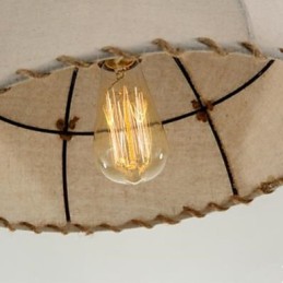 Una breve lámpara de araña de cuerda de cáñamo semicircular de Vogue Lights