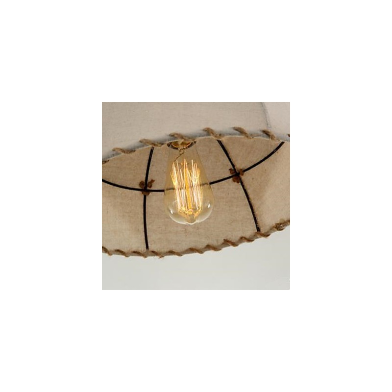 Una breve lámpara de araña de cuerda de cáñamo semicircular de Vogue Lights