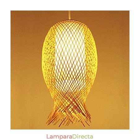 Lámpara colgante de bambú tejida a mano con decoración de bambú para casa de té moderna Lámpara colgante de bambú tejida a mano con decoración de bambú para casa de té moderna