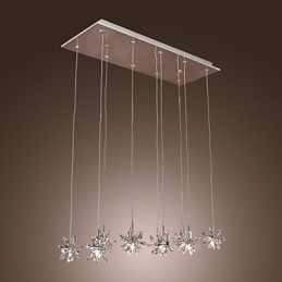 Lámpara colgante moderna contemporánea de metal cromado y cristal