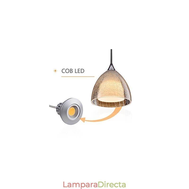 Lámpara colgante de isla de 3 luces de dos capas con vidrio agrietado y cromo pulido