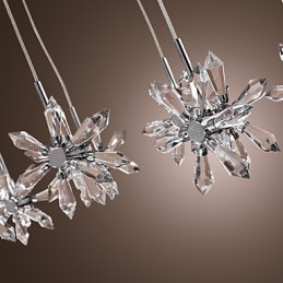 Lámpara colgante moderna contemporánea de metal cromado y cristal