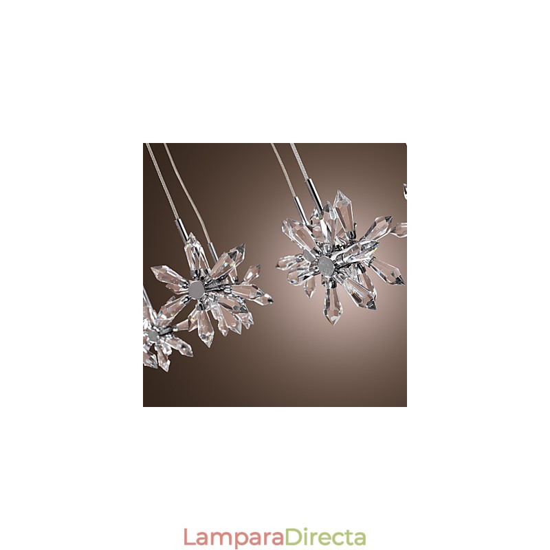 Lámpara colgante moderna contemporánea de metal cromado y cristal