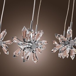 Lámpara colgante moderna contemporánea de metal cromado y cristal