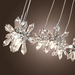 Lámpara colgante moderna contemporánea de metal cromado y cristal