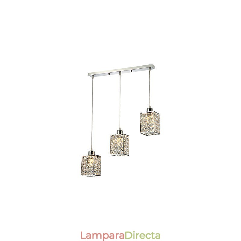 Lámpara colgante de cristal galvanizado de isla contemporánea moderna