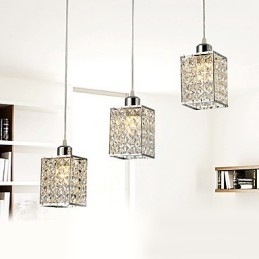 Lámpara colgante de cristal galvanizado de isla contemporánea moderna