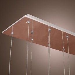 Lámpara colgante moderna contemporánea de metal cromado y cristal