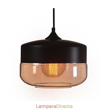 Lámpara colgante de techo de cristal pintado vintage WestMenLights, moderna, color negro, 250 mm de diámetro Lámpara colgante de techo de cristal pintado vintage WestMenLights, moderna, color negro, 250 mm de diámetro