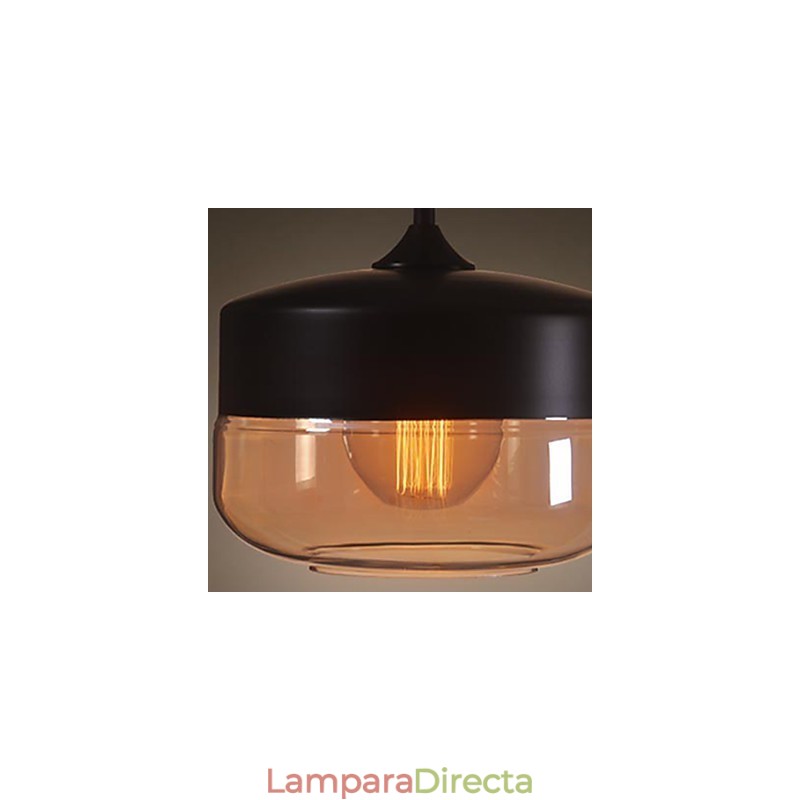 Lámpara colgante de techo de cristal pintado vintage WestMenLights, moderna, color negro, 250 mm de diámetro